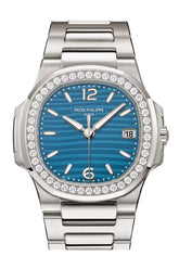 Patek Philippe Nautilus 32 Lacquered Azure Blue Dial White Gold Watch 7010/1G-013