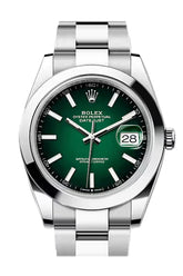 Rolex 126300 Datejust 41 Green Ombre Dial White Gold Watch 126300-0025