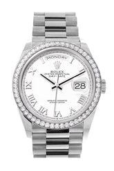 Rolex Day-Date 36 White Dial Diamond Bezel White Gold President Watch 128349RBRRolex Day-Date 36 White Dial Diamond Bezel White Gold President Watch 128349RBR