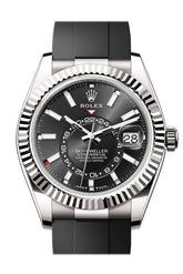 Rolex Sky Dweller 42 Bright Black Dial White Gold Mens Watch 336239