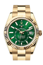 Rolex Sky Dweller 42 Green Dial Yellow Gold Oyster Mens Watch 336938