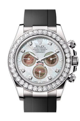 Rolex Daytona White&Black Mop Diamond Dial Bezel Oysterflex Bracelet 126589Rbr Watch