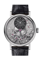 Breguet Tradition Black Skeleton Dial 18Kt White Gold Leather Mens Watch 7027Bbg99V6 7027Bb/g9/9V6