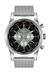 Breitling Transocean Stainless Steel 46Mm Mens Watch Ab0510U4.bb62.152A Black