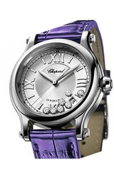 Chopard Happy Sport Round Chronograph In Steel Blue Crocodile Leather Strap With Dial 288269-3004