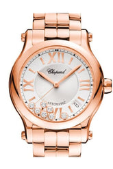 Chopard Happy Sport 36Mm 18K Rose Gold And Diamonds Automatic Watch 274808-5002 Silver / None