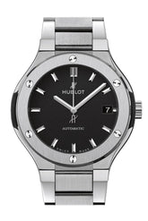 Hublot Classic Fusion Matte Black Dial Automatic Titanium Ladies Watch 585.nx.1170.nx