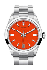 Rolex Oyster Perpetual 36 Coral Red Dial Bracelet Watch 126000