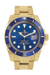 Rolex Submariner Date 40 Blue Dial 18K Yellow Gold Mens Watch 116618Lb 116618