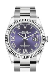 Rolex Datejust 36 Purple Roman Vi And Ix 24 Diamonds Dial Automatic Watch 126234