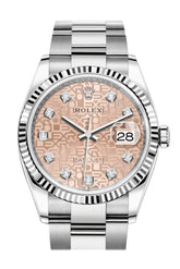Rolex Datejust 36 Pink Jubilee Diamonddial Automatic Watch 126234