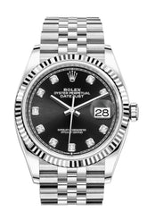 Rolex Datejust 36 Black Diamond Dial Automatic Jubilee Watch 126234