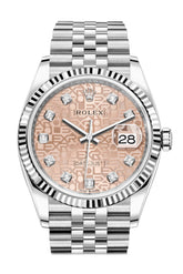 Rolex Datejust 36 Pink Jubilee Diamonddial Automatic Watch 126234