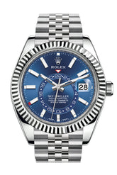 Rolex Sky Dweller Blue Dial 18K White Gold Bezel Steel Jubilee Men’s Watch 326934