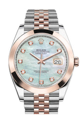 Rolex Datejust 41 Mother-Of-Pearl Set With Diamonds Dial Rose Gold Jubilee Mens Watch 126301