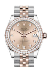Rolex Datejust 31 Rosé Diamonds Dial Diamond Bezel Rose Gold Two Tone Jubilee Watch 278381Rbr