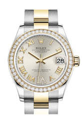 Rolex Datejust 31 Silver Vi Diamonds Dial Diamond Bezel Yellow Gold Two Tone Watch 278383Rbr 278383