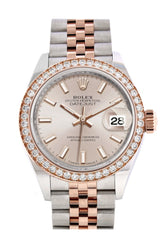 Rolex Datejust 28 Sundust Dial Diamond Bezel Rose Gold Two Tone Watch 279381Rbr 279381