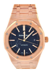 Audemars Piguet Royal Oak Selfwinding Automatic Blue Dial 18Kt Pink Gold Mens Watch