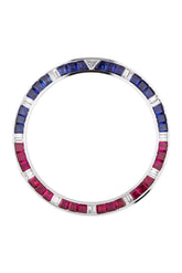 Custom Diamond Bezel Rolex Gmt-Master Ii Mens 40Mm Ct 14K White Solid Gold / Si None Custom-Bezel