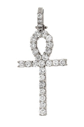 Diamond Ankh Cross Pendent 3.70Ct 14K Gold White / None