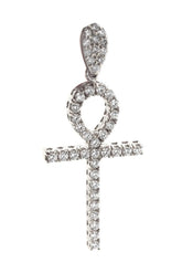Diamond Ankh Cross Pendent 3.00Ct 14K Gold White / None