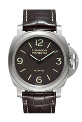 Panerai Luminor Base 8 Days Titanio Mechanical Mens Watch Pam00562 Brown