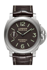 Panerai Luminor Marina 8 Days Titanio Mechanical Mens Watch Pam00564 Brown