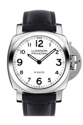 Panerai Luminor Base 8 Days Acciaio Mechanical Black Dial 44Mm Mens Watch Pam00561 White