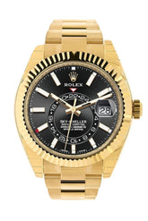Rolex Sky Dweller Black Dial Yellow Gold Oyster Mens Watch 326938