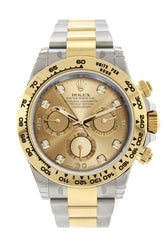 Rolex Cosmograph Daytona Champagne Diamond Dial Steel 18K Yellow Gold Mens Watch 116503