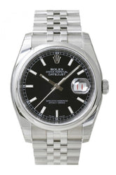 Rolex Datejust 36 Black Dial Steel Jubilee Mens Watch 116200 / None