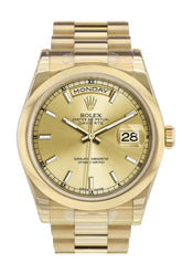 Rolex Day-Date 36 Champagne Dial President Yellow Gold Watch 118208