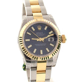 Rolex Datejust 26 Blue Dial 18K Yellow Gold And Steel Ladies Watch 179173