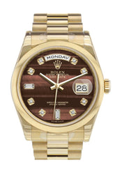 Rolex Day-Date 36 Bulls Eye Diamonds Dial President Yellow Gold Watch 118208