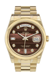 Rolex Day-Date 36 Bulls Eye Diamonds Dial President Yellow Gold Watch 118208