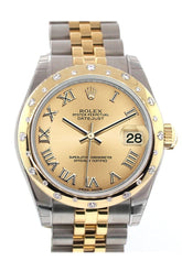 Rolex Datejust 31 Champagne Roman Dial Diamond Bezel 18K Gold Two Tone Jubileeladies 178343 / None