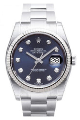Rolex Datejust 36 Blue Diamond Dial Steel And 18K Gold Mens Watch 116234
