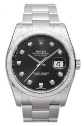 Rolex Datejust 36 Black Diamond Dial Steel And 18K Gold Unisex Watch 116234