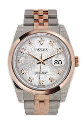 Rolex Datejust 36 Silver Jubilee Design Set With Diamonds Dial Steel And 18K Rose Gold Watch 116201