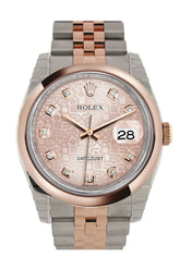 Rolex Datejust 36 Pink Jubilee Design Set With Diamonds Dial Steel And 18K Rose Gold Watch 116201