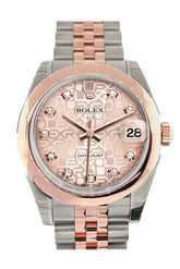Rolex Datejust 31 Pink Jubilee Diamond Dial 18K Rose Gold Two Tone Ladies Watch 178241 / None