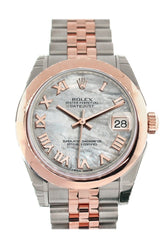 Rolex Datejust 31 White Mother Of Pearl Roman Dial 18K Rose Gold Two Tone Jubilee Ladies Watch