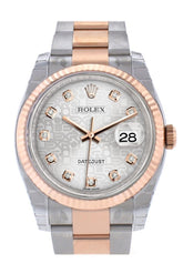 Rolex Datejust 36 Silver Jubilee Design Set With Diamonds Dial Fluted Steel And 18K Rose Gold Oyster