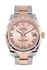 Rolex Datejust 31 Pink Roman Dial Diamond Bezel 18K Rose Gold Two Tone Ladies Watch 178341 / None