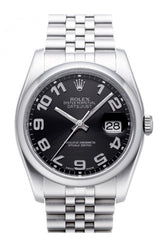 Rolex Datejust 36 Black Sunbeam Dial Stainless Steel Jubilee Mens Watch 116200 / None