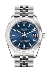 Rolex Datejust 31 Blue Dial Stainless Steel Jubilee Ladies Watch 178240 / None
