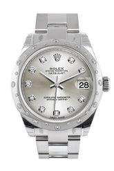 Rolex Datejust 31 Silver Diamond Dial Dome Set With Diamonds Bezel Ladies Watch 178344 / None