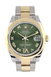 Rolex Datejust 31 Olive Green Roman Large Vi Diamond Dial18K Gold Two Tone Ladies 178243 / None