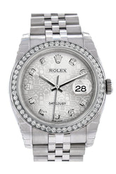 Rolex Datejust 36 Silver Jubilee Design Set With Diamonds Dial 18K White Gold Diamond Bezel Mens